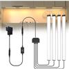 Lustaled Ultra-Sottili Luci LED Sottopensile Cucina con Cavo, 4 x 30cm Barra LED Sottopensile per Scaffale Luce Calda 3000K, Dimmabile Touch LED Cucina 220V per Vetrina, Libreria, Armadio