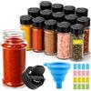 Furuising 14Pezzi 100ml Plastica Barattoli Spezie per Cucina con 2 Coperchi | Vasetti contenitori Spezie Set, Vuoto Spice Jars con Etichette, Lmbuto for Sale Zucchero Cucina Casette Porta, Campeggio