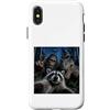 Raccoon Selfie Bigfoot T Rex UFO Custodia per iPhone X/XS The Midnight Woods Crew Selfie Funny Hallowen