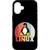Funny Linux admin hacker nerd IT Geek gi Custodia per iPhone 16 Linux Penguin Programmer Tux Nerd Retro Design