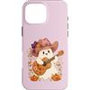 Country Girls Spooky Guitar Art Custodia per iPhone 16 Pro Max Ghost Cowgirl Chitarra Carino Country Music Halloween