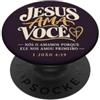 Caminho e Fé Cristiano portoghese Gesù Ama Você Versetto della Bibbia PopSockets PopGrip Adesivo