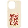 Caminho e Fé Custodia per iPhone 15 Pro Citazione cristiana portoghese Andar Com Fé Fede