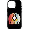Funny Linux admin hacker nerd IT Geek gi Custodia per iPhone 16 Pro Linux Penguin Programmer Tux Nerd Retro Design