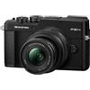 OM SYSTEM PEN Fotocamera Mirrorless Nera con Obiettivo 14-42mm F3.5-5.6 | Design compatto e tropicalizzato, mirino elettronico, autofocus AI rapido e stabilizzazione per foto di viaggio e quotidiane