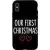 First Holiday Matching & Funny Quote Des Custodia per iPhone X/XS Il nostro primo outfit natalizio per coppie abbinate