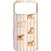 Pomeranian Cute Art Studio Custodia per iPhone 17 Pro Max Simpatici cuori Pomerania e strisce rosa