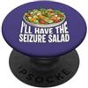 Epilepsy Awareness Month Purple Ribbon F Avrò l'insalata di crisi divertente gioco di parole sulla consapevolezza dell'epilessia PopSockets PopGrip Adesivo