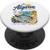Sunny Coast Portugal Travel Art L'Algarve Portogallo Sardine Costiera Viaggi Arte PopSockets PopGrip Adesivo