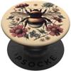 Bumblebee Grips Vintage Bee Bumblebee with Flowers PopSockets PopGrip Adesivo