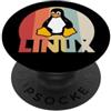 Funny Linux admin hacker nerd IT Geek gi Linux Penguin Programmer Tux Nerd Retro Design PopSockets PopGrip Adesivo