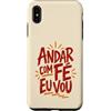 Caminho e Fé Custodia per iPhone XS Max Citazione cristiana portoghese Andar Com Fé Fede