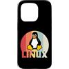 Funny Linux admin hacker nerd IT Geek gi Custodia per iPhone 15 Pro Linux Penguin Programmer Tux Nerd Retro Design