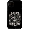 Dark Moon Spellbook Cauldron Cat Art Custodia per iPhone 11 Girls Will Be Girls Gothic Witch Coven Halloween Donna