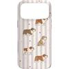 English Bulldog Pastel Art Custodia per iPhone 17 Pro Max Bulldog Inglese Cuori e Strisce Lilla
