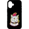 Punk Cat Distressed Designs Custodia per iPhone 16 Stile alternativo stile punk gatto grunge design
