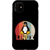 Funny Linux admin hacker nerd IT Geek gi Custodia per iPhone 11 Linux Penguin Programmer Tux Nerd Retro Design