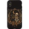 Halloween in October Custodia per iPhone X/XS Gatto nero scheletro Halloween gotico zucca luna
