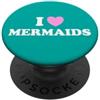 I Heart Mermaids I Love Mermaids - Ventaglio magico per ragazza dell'acqua Selkie Cuore di Merfolk PopSockets PopGrip Adesivo