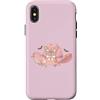 Coquette Cowgirl Pastel Halloween Custodia per iPhone X/XS Cappello da cowgirl rosa farfalla Coquette Halloween