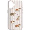 English Bulldog Pastel Art Custodia per iPhone 17 Bulldog Inglese Cuori e Strisce Lilla