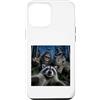 Raccoon Selfie Bigfoot T Rex UFO Custodia per iPhone 12 Pro Max The Midnight Woods Crew Selfie Funny Hallowen