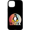 Funny Linux admin hacker nerd IT Geek gi Custodia per iPhone 15 Plus Linux Penguin Programmer Tux Nerd Retro Design