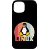 Funny Linux admin hacker nerd IT Geek gi Custodia per iPhone 15 Linux Penguin Programmer Tux Nerd Retro Design