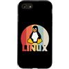 Funny Linux admin hacker nerd IT Geek gi Custodia per iPhone SE (2020) / 7/8 Linux Penguin Programmer Tux Nerd Retro Design