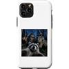 Raccoon Selfie Bigfoot T Rex UFO Custodia per iPhone 11 Pro The Midnight Woods Crew Selfie Funny Hallowen