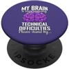 Epilepsy Awareness Month Purple Ribbon F Il cervello sta vivendo difficoltà tecniche Epilessia divertente PopSockets PopGrip Adesivo