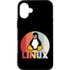 Funny Linux admin hacker nerd IT Geek gi Custodia per iPhone 16 Plus Linux Penguin Programmer Tux Nerd Retro Design
