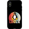 Funny Linux admin hacker nerd IT Geek gi Custodia per iPhone X/XS Linux Penguin Programmer Tux Nerd Retro Design