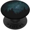 Night Sky Grips Forest Dark Green Starry Night Sky PopSockets PopGrip Adesivo