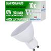 Bratek 10 Lampadine GU10 Led 4000k Luce Naturale con Chip Osram, 6W 120lm/W | 720Lumen Totali, Equivalenti a Faretti GU10 Alogeni da 60w - Lampadine x Faretti Led Soffitto, Angolo Illuminazione 110°