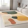 AUWUUA Tappeto geometrico moderno per soggiorno 120x180 cm a righe arancioni e blu, morbido, lavabile Tappeto antiscivolo per sala da pranzo, camera da letto e ufficio.