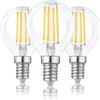 Hellum 3 lampadine LED goccia E14 dimmerabili 4,2W sostituisce 40W chiaro | Lampadina goccia dimmerabile luce calda 470 lm, 2700 K, E14, filamento LED, CRI 90 Ra, sostituisce 40W Incandescenza 208115