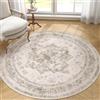 HUGEAR Tappeto Rotondo 180cm Beige Lavabile in Lavatrice | Lavabile in Lavatrice,Pelo Corto,Antiscivolo,Camera da Letto,Soggiorno,Ufficio,Vintage