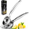 HI NATURE™ Spremiagrumi Manuale da Cucina in Acciaio Inox | Anticorrosivo, Lavabile in Lavastoviglie | Spremiagrumi Professionale Compatto per Limoni e Agrumi | Design Ergonomico (Argento)