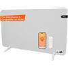 Könighaus Smart Dual-pannello riscaldante a infrarossi V2 800 W - Bianco | App Wi-Fi, telecomando, installazione a pavimento e montaggio a parete, portasciugamani, piedini e materiale di fissaggio