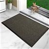 Furni24 Zerbino - Facile da pulire, zerbino antisporco resistente alle intemperie con retro antiscivolo - Per interni ed esterni, assorbente, ad asciugatura rapida, lavabile - Beige-Nero, 60 x 90 cm