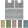 Olivo Tappeti OLIVO.shop Set Tappeti Bagno 3 pezzi in Cotone, Antiscivolo PARURE TRILOGY | Tappetini Bagno Antiscivolo, Lavabile, Diversi Colori Disponibili, 100% Cotone, Spessore: 5 mm, GRIGO