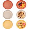 FENGQQKJ 6 piatti in plastica riutilizzabili, 22,5 cm, piatti da campeggio, piatti di plastica colorati, facilmente infrangibili, per feste, campeggio, colazione, pizza, microonde e lavastoviglie