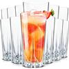 Konzept 11 - bicchieri acqua vetro 330 ml - set 12 pezzi, design scanalato elegante e resistente, perfetti per cocktail, mojito, long drink o succhi