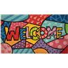 Baroni Home Zerbino da Esterno Ingresso Casa in Cocco Dipinto a Mano in Stile Siciliano 70x40 cm Facile da Pulire e Super Resistente, WELCOME