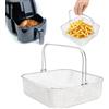 TQEONKL Cestello per friggitrice ad aria, 5,8 QT 6QT, accessorio di ricambio per friggitrice ad aria, in rete con manico, cestello quadrato in acciaio inox 18/8 per friggitrice ad aria istantanea a vortice da