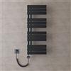doporro Scaldasalviette Elettrico 104x40 cm 800 W con Termostato e Timer | Colore Nero, Acciaio al Carbonio, Temperatura Regolabile, Montaggio a Parete, Funzione Portasciugamani, Componenti Regolabili