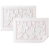 ASTREA TEXTILES Tappeto Bagno 100% Cotone Set da 2 con Motivo Floreale, Tappetino Bagno Lavabile Stile Asciugamano, Tappeto Doccia Assorbente con Fiori in Rilievo, Asciugatura Rapida per Vasca Lavabo 50x70 cm Crema