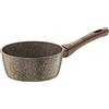 Pintinox Casseruola Alluminio Serie Natura, Antiaderente Effetto Pietra, Manico Effetto Legno, Adatta all'Induzione, Diametro 16 cm