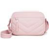 Miss Lulu Borsa a Tracolla Donna Piccola in Nylon, Design Trapuntato a V | Leggera 0,18 kg, Capacità 2,5 L, 6 Tasche e Tracolla Regolabile, Zip Coordinate per Shopping, Viaggi e Uso Quotidiano